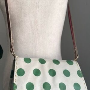 Anthropologie Leather Holding Horses Polka Dot Crossbody | Green